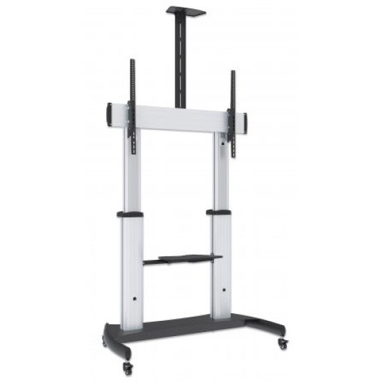 Manhattan Chariot pour TV/moniteurs, écrans 60"–100", Compatibilité VESA : de 200x200 à 800x600 mm (vérifiez les dimensions des quatre trous de fixation à l'arrière), charge max. 100 kg, hauteur 1200–1685 mm, LFD, support