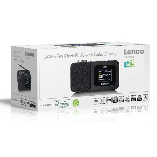 Lenco CR-625BK Portable Analogique et numérique Noir