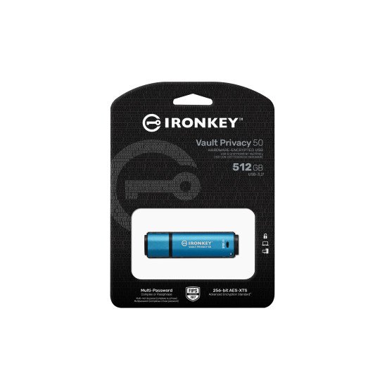 Kingston Technology IronKey 512Go Vault Privacy 50 chiffrée AES-256, FIPS 197