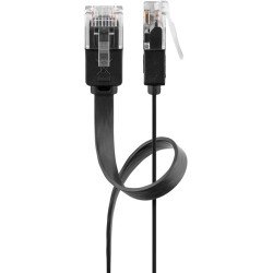 Goobay 95387 câble de réseau Noir 5 m Cat6 U/UTP (UTP) Plat