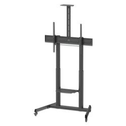Manhattan Support sur roulettes pour TV/moniteurs, réglage hauteur par manivelle, écrans 37" à 120", Compatibilité VESA : de 200x200 à 1000x600 mm (vérifiez les dimensions des quatre trous de fixation à l'arrière), charge max. 120 kg, hauteur 11
