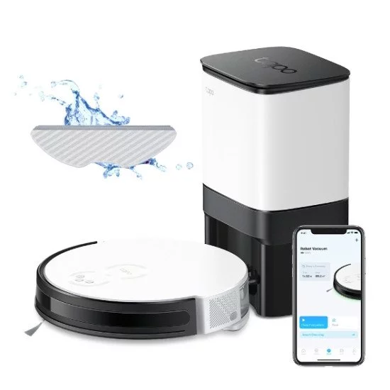 TP-Link Tapo RV10 Plus robot aspirateur 350 L Sac à poussière Noir, Gris, Blanc TP-Link Tapo RV10 Plus robot aspirateur 350 L Sac à poussière Noir, Gris, Blanc