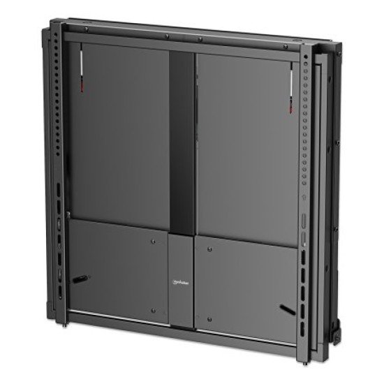 Manhattan Support mural pour téléviseurs et moniteurs de 55 à 75 pouces, hauteur réglable sans outil, VESA 200x200 à 600x600 mm, charge max. 65 kg, noir, vérifiez les quatre trous de montage au dos de l'écran