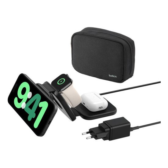 Belkin BoostCharge Pro Écouteurs, Smartphone, Smartwatch Noir Secteur, USB Recharge sans fil Charge rapide Intérieure Belkin BoostCharge Pro Écouteurs, Smartphone, Smartwatch Noir Secteur, USB Recharge sans fil Charge rapide Intérieure