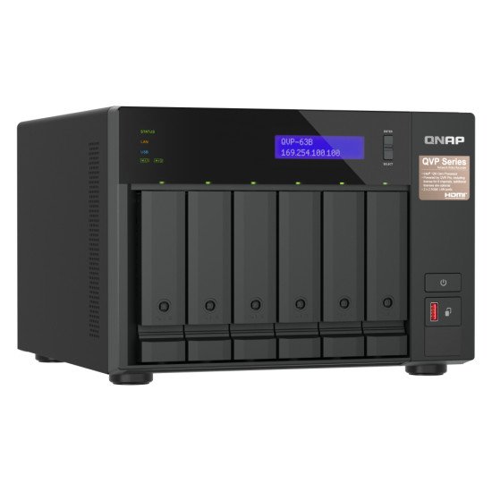 QNAP QVP-63B serveur de stockage NAS Tower Ethernet/LAN Noir