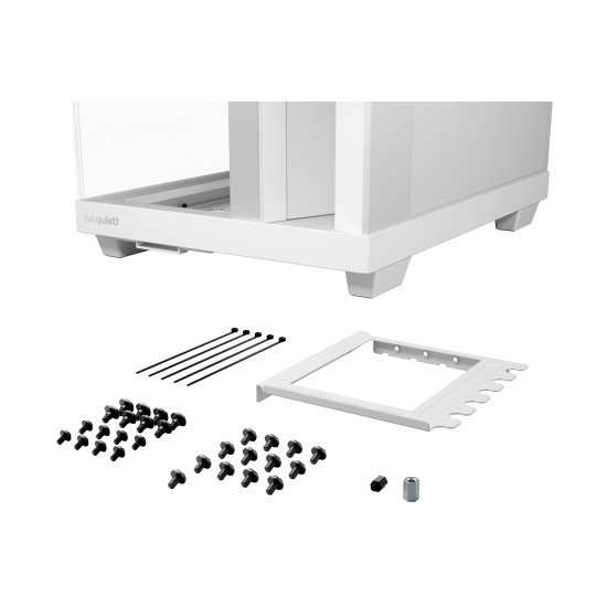 be quiet! Light Base 500 Blanc | Boîtier PC ARGB vitré, Mini ITX / Micro ATX / ATX, 4 ventilateurs Light Wings LX 120 mm