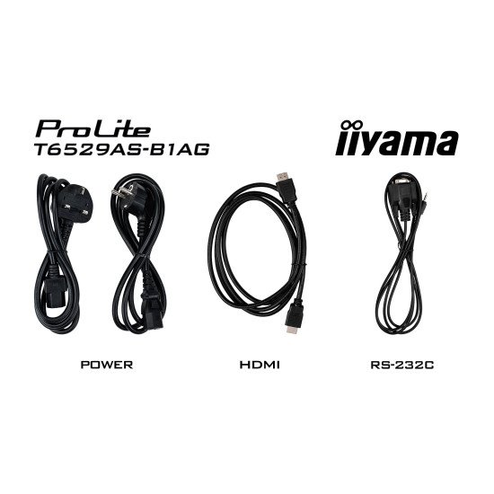 iiyama T6529AS-B1AG Écran d'affichage dynamique Écran plat interactif 163,8 cm (64.5") LED Wifi 500 cd/m² 4K Ultra HD Noir Écran tactile Intégré dans le processeur Android 24/7 iiyama T6529AS-B1AG Écran d'affichage dynamique Écran plat interactif 163,8 cm (64.5") LED Wifi 500 cd/m² 4K Ultra HD Noir Écran tactile Intégré dans le processeur Android 24/7