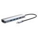 Manhattan Dock/hub USB-C, 6 ports : Ethernet, HDMI, 3x USB-A + USB-C, avec Power Delivery (PD) 100 W - nécessite un chargeur USB-C externe (non inclus). Alimenté par USB (aucune alimentation externe requise) lorsque le PD n'est pas utilisé