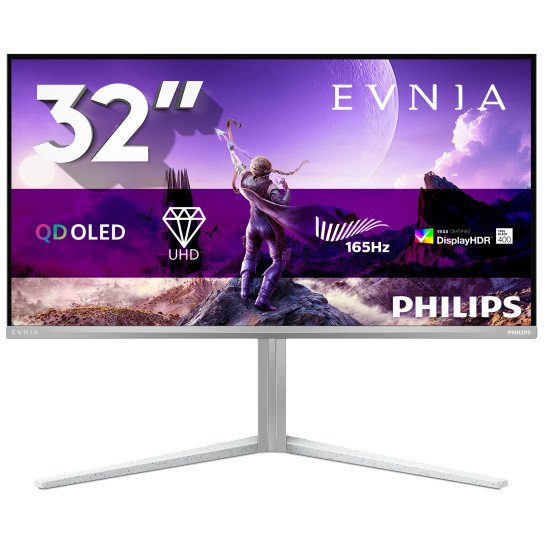 Philips Evnia 6000 32M2N6901A/00 écran PC 80 cm (31.5") 3840 x 2160 pixels 4K Ultra HD QD-OLED Blanc