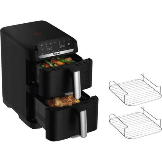Tefal Easy Fry EY7568 Double 10 L Autonome 2700 W Friteuse d'air chaud Noir