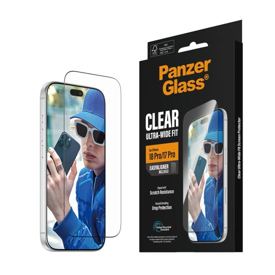PanzerGlass ® Screen Protector iPhone 2026 Pro | 17 Pro | Ultra-Wide Fit w. EasyAligner Protection d'écran transparent 1 pièce(s)
