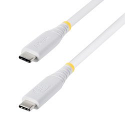 StarTech.com Câble USB4 de 1m, 40 Gbps, Câble USB-C Certifié USB-IF, 240 W PD, 8K 60Hz/4K 240Hz DP2.1 DP40, Gaine TPE, Compatible Thunderbolt 4 - Cordon USB-C Blanc