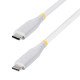StarTech.com Câble USB4 de 1m, 40 Gbps, Câble USB-C Certifié USB-IF, 240 W PD, 8K 60Hz/4K 240Hz DP2.1 DP40, Gaine TPE, Compatible Thunderbolt 4 - Cordon USB-C Blanc
