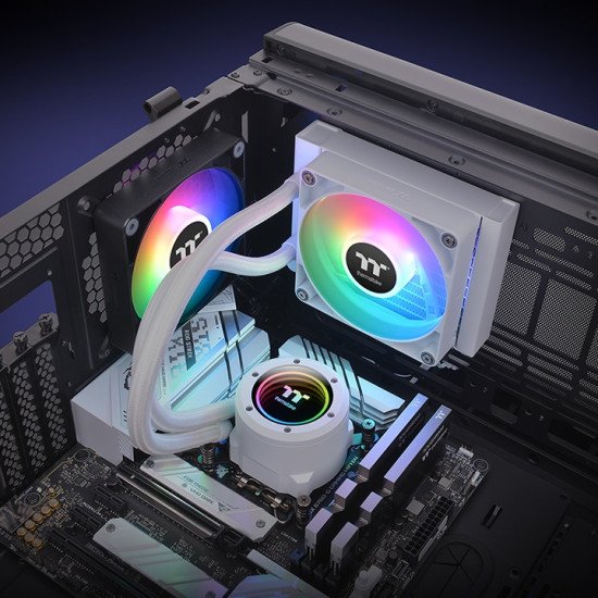 Thermaltake TH120 V2 ARGB Processeur Kit de refroidissement du liquide 12 cm Blanc 1 pièce(s) Thermaltake TH120 V2 ARGB Processeur Kit de refroidissement du liquide 12 cm Blanc 1 pièce(s)