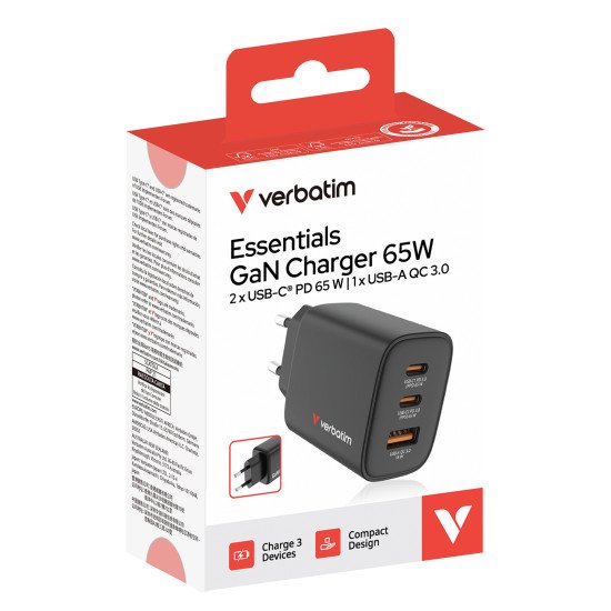 Verbatim 32352 chargeur d'appareils mobiles Universel Noir Secteur Charge rapide Intérieure