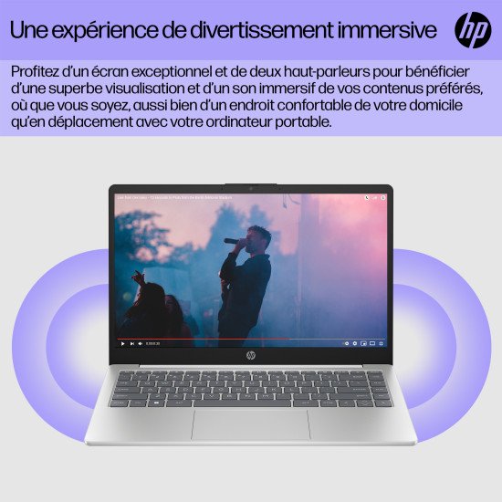 HP 14-ep0752nb Intel® Core™ i5 i5-1334U Ordinateur portable 35,6 cm (14") Full HD 8 Go DDR4-SDRAM 512 Go SSD Wi-Fi 6 (802.11ax) Windows 11 Home Argent