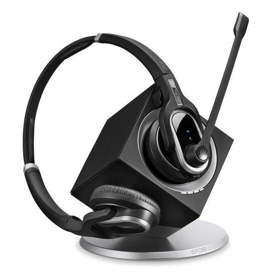 EPOS 1000537+1000751 Casque Sans fil Arceau Bureau/Centre d'appels Socle de chargement Noir, Argent EPOS 1000537+1000751 Casque Sans fil Arceau Bureau/Centre d'appels Socle de chargement Noir, Argent