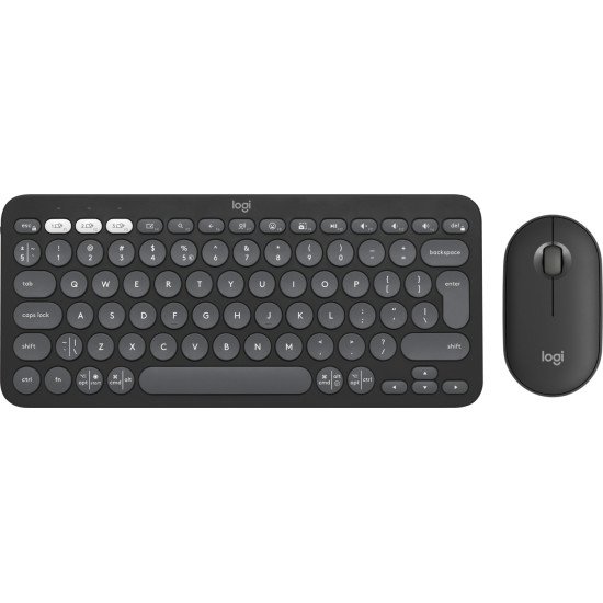 Logitech Pebble 2 Combo clavier Souris incluse RF sans fil + Bluetooth QWERTY US International Graphite