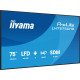 iiyama LH7575UHS-B2AG Écran d'affichage dynamique Écran plat de signalisation numérique 190,5 cm (75") LCD Wifi 500 cd/m² 4K Ultra HD Noir Intégré dans le processeur Android 11 24/7 iiyama LH7575UHS-B2AG Écran d'affichage dynamique Écran plat de signalisation numérique 190,5 cm (75") LCD Wifi 500 cd/m² 4K Ultra HD Noir Intégré dans le processeur Android 11 24/7
