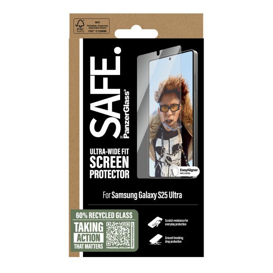 PanzerGlass SAFE. by ® Screen Protector Samsung Galaxy S25 Ultra | Ultra-Wide Fit w. EasyAligner Protection d'écran transparent 1 pièce(s)