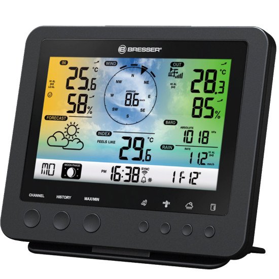 Bresser Optics 7002580 station météo numérique Noir Secteur Wifi