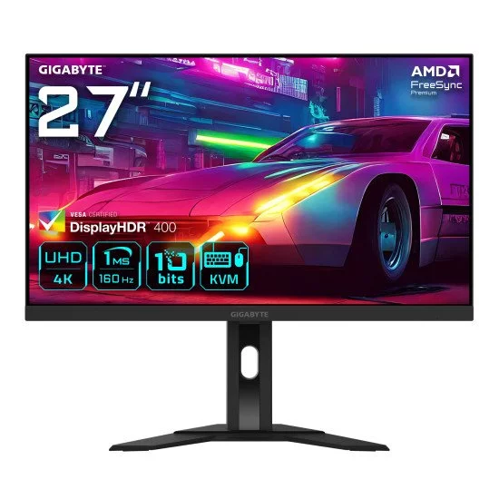 GIGABYTE M27UA 27" Moniteur de jeu UHD - 3840 x 2160, 160Hz, 1ms, 400 cd/m², FreeSync Premium, HDR prêt, HDMI 2.1, DisplayPort 1.4 GIGABYTE M27UA 27" Moniteur de jeu UHD - 3840 x 2160, 160Hz, 1ms, 400 cd/m², FreeSync Premium, HDR prêt, HDMI 2.1, DisplayPort 1.4