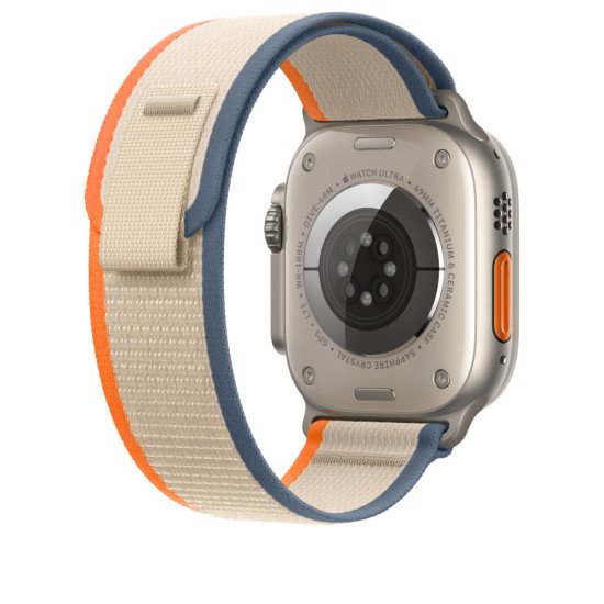 Apple MT5W3ZM/A accessoire intelligent à porter sur soi Bande Beige, Orange Nylon, Polyester recyclé, Titane, Spandex