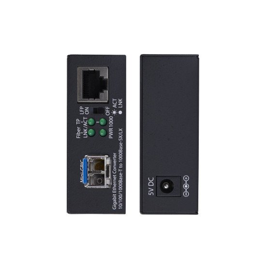 StarTech.com MCM1110SMLC20 convertisseur de support réseau 2000 Mbit/s 1310 nm Monomode Noir