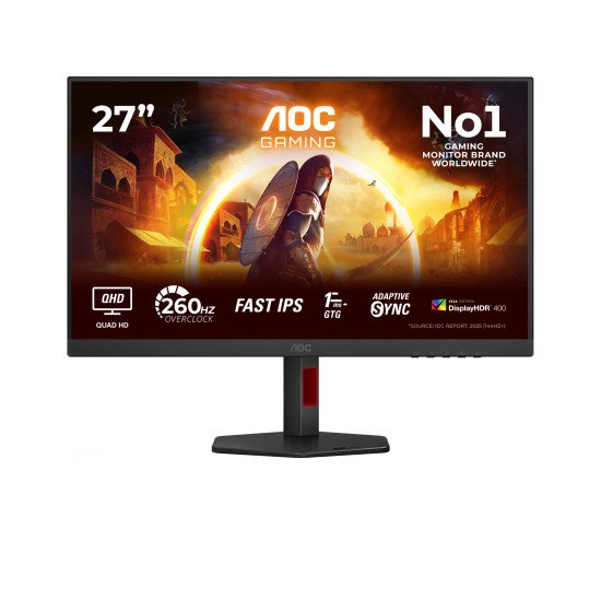 AOC G4 Q27G4ZRAD écran PC 68,6 cm (27") 2560 x 1440 pixels Noir, Rouge