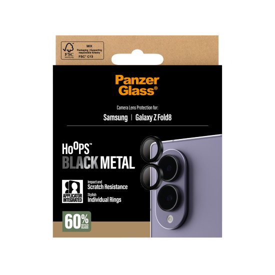 PanzerGlass ® Hoops® Camera Lens Protector Black Samsung Galaxy Z Fold8 Protection d'écran transparent 1 pièce(s)