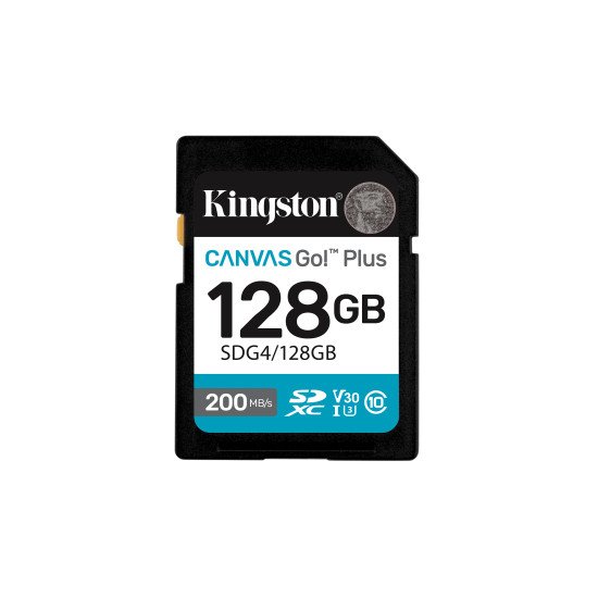 Kingston Technology Canvas Go! Plus 128 Go SDXC Canvas Go Plus Gen4 200 Mo/s C10 UHS-I U3 V30