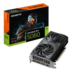 GIGABYTE GeForce RTX 5060 WINDFORCE MAX OC 8G Carte Graphique – 8 Go GDDR7, 128 bits, PCI-E 5.0, 2512 MHz Fréquence du processeur, 3 x DisplayPort, 1 x HDMI, NVIDIA DLSS 4, GV-N5060WF2MAX OC-8GD GIGABYTE GeForce RTX 5060 WINDFORCE MAX OC 8G Carte Graphique – 8 Go GDDR7, 128 bits, PCI-E 5.0, 2512 MHz Fréquence du processeur, 3 x DisplayPort, 1 x HDMI, NVIDIA DLSS 4, GV-N5060WF2MAX OC-8GD