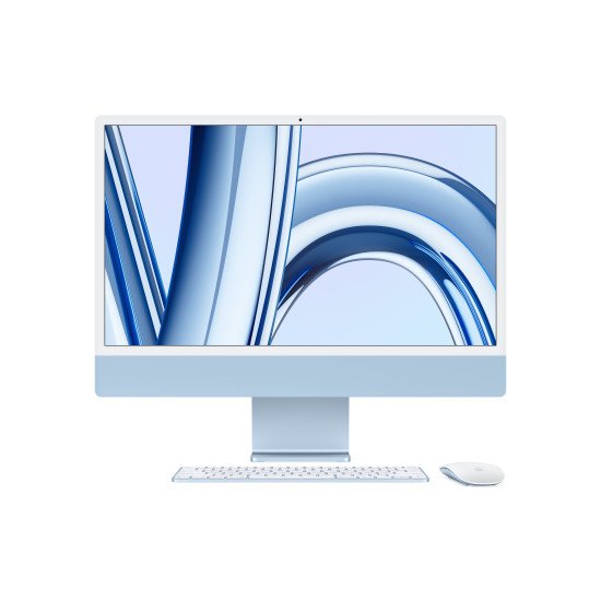 Apple iMac Apple M 59,7 cm (23.5") 4480 x 2520 pixels 8 Go 512 Go SSD PC All-in-One macOS Sonoma Wi-Fi 6E (802.11ax) Bleu