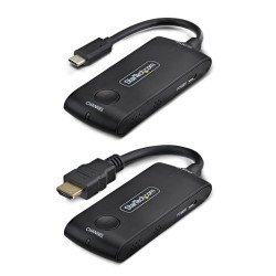 StarTech.com Extension Sans Fil USB-C vers HDMI pour Salles de Réunion et Espaces de Travail Collaboratifs, 4K 60Hz, Portée de 20m, Alimentation par USB, Kit Émetteur-Récepteur Plug-and-Play