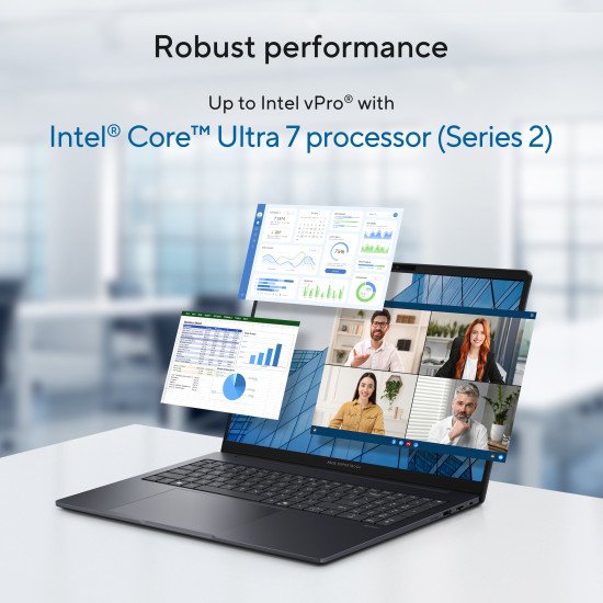 ASUS ExpertBook B3 B3605CCA-MB1196X Intel Core Ultra 7 255H Ordinateur portable 40,6 cm (16") WUXGA 16 Go DDR5-SDRAM 512 Go SSD Wi-Fi 6E (802.11ax) Windows 11 Pro US International Noir, Gris