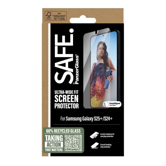 PanzerGlass SAFE. by ® Screen Protector Samsung Galaxy S25+ | S24+ | Ultra-Wide Fit w. EasyAligner Protection d'écran transparent 1 pièce(s)