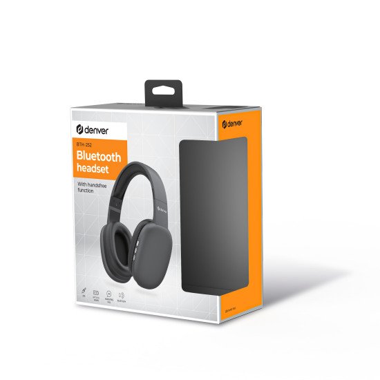 Denver BTH-252 écouteur/casque Sans fil À la main Appels/Musique/Sport/Au quotidien Bluetooth Gris