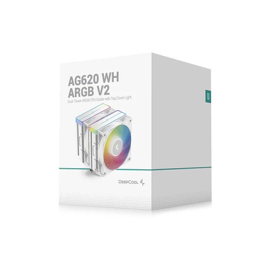 DeepCool AG620 WH ARGB V2 Carte SIM, Carte-mère Refroidisseur d'air 12 cm Blanc 1 pièce(s) DeepCool AG620 WH ARGB V2 Carte SIM, Carte-mère Refroidisseur d'air 12 cm Blanc 1 pièce(s)