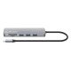 Manhattan Dock/hub USB-C avec lecteur de cartes, 7 ports : Ethernet, HDMI, 3x USB-A + 2x USB-C, avec Power Delivery (PD) 100 W - nécessite un chargeur USB-C externe (non inclus). Alimenté par USB (aucune alimentation externe requise) lorsque le PD n'est p