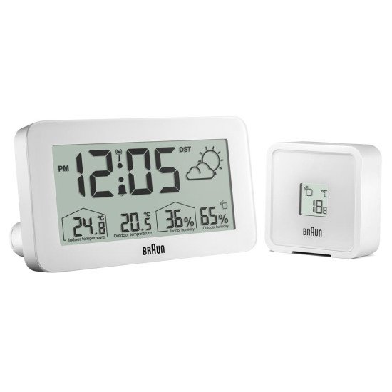 Braun BC13WP-DCF réveille-matin Réveil numérique Blanc