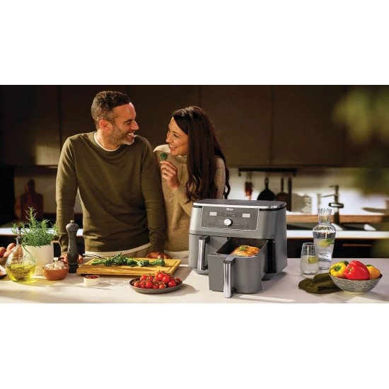 Ninja DZ400EU friteuse Double 9,5 L Autonome 2470 W Friteuse d'air chaud Gris Ninja DZ400EU friteuse Double 9,5 L Autonome 2470 W Friteuse d'air chaud Gris