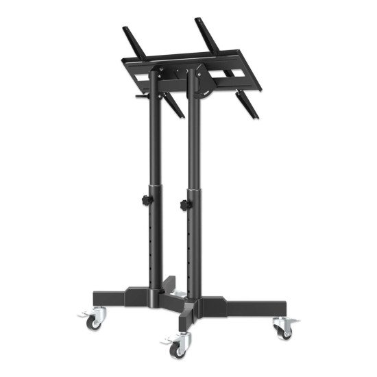 Manhattan Supporte une TV de 23" à 70" jusqu'à 40 kg, Inclinaison de +45°, faible hauteur, idéal pour les scènes et les notes de présentation, noir
