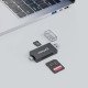 Manhattan Lecteur/enregistreur de cartes multiformat USB-A/USB-C, 5 Gbps (USB 3.0), connecteur mâle vers emplacements microSD et SD/MMC, format mini, compatible avec Windows ou Mac, noir/translucide, garantie de 3 ans