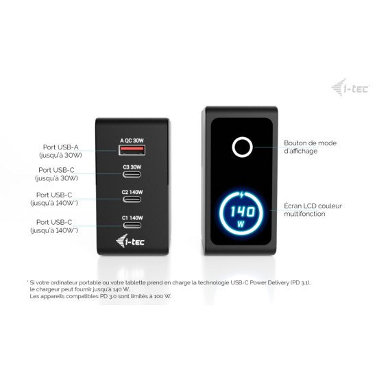 i-tec 140W Intelligent Multiport USB Charger