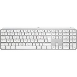 Logitech Master MX Keys S for Mac clavier Bureau RF sans fil + Bluetooth QWERTY US International Aluminium, Blanc