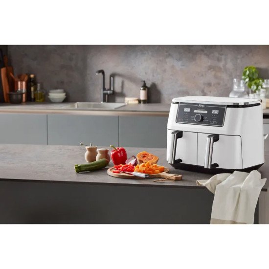 Ninja AF400EU Double 9,5 L Autonome 2470 W Friteuse d'air chaud Blanc Ninja AF400EU Double 9,5 L Autonome 2470 W Friteuse d'air chaud Blanc