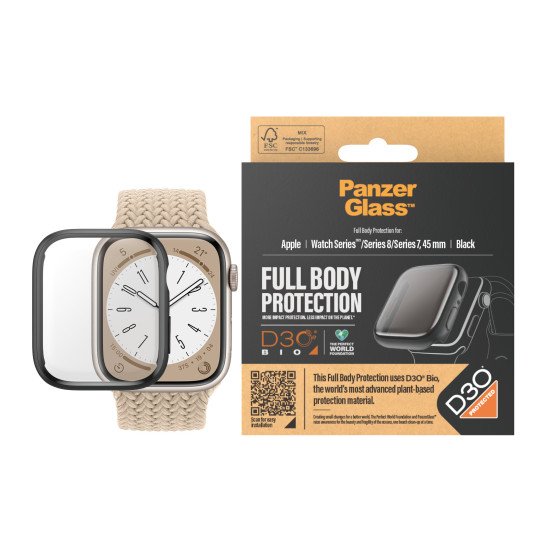 PanzerGlass Apple Watch Full Body Case D30 Transparent Verre trempé, Polyéthylène téréphthalate (PET) PanzerGlass Apple Watch Full Body Case D30 Transparent Verre trempé, Polyéthylène téréphthalate (PET)