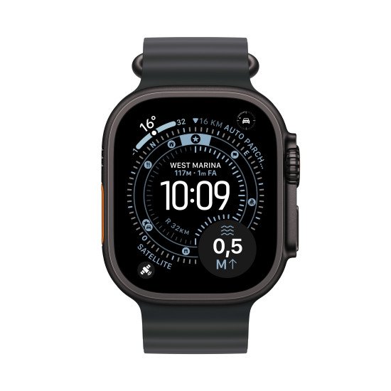 Apple Watch Ultra 3 OLED 49 mm Numérique 422 x 514 pixels Écran tactile 5G Noir Wifi GPS (satellite)