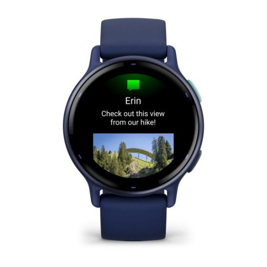 Garmin Vivoactive 5 3,05 cm (1.2") AMOLED Numérique 390 x 390 pixels Écran tactile Bleu Wifi GPS (satellite)