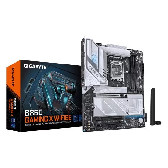 GIGABYTE B860 GAMING X WIFI6E Carte mère - Processeurs Intel Core Ultra, VRM 12+1+2+1 phases, jusqu'à 9066MHz DDR5, 1xPCIe 5.0 + 2xPCIe 4.0 M.2, LAN 2,5 GbE, WIFI 6E, USB4 GIGABYTE B860 GAMING X WIFI6E Carte mère - Processeurs Intel Core Ultra, VRM 12+1+2+1 phases, jusqu'à 9066MHz DDR5, 1xPCIe 5.0 + 2xPCIe 4.0 M.2, LAN 2,5 GbE, WIFI 6E, USB4